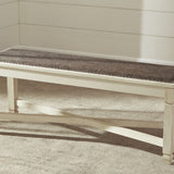 Ashley Furniture - Bolanburg Dining Room Bench - Beige Fabric|Wood - Benches - Additional View 1