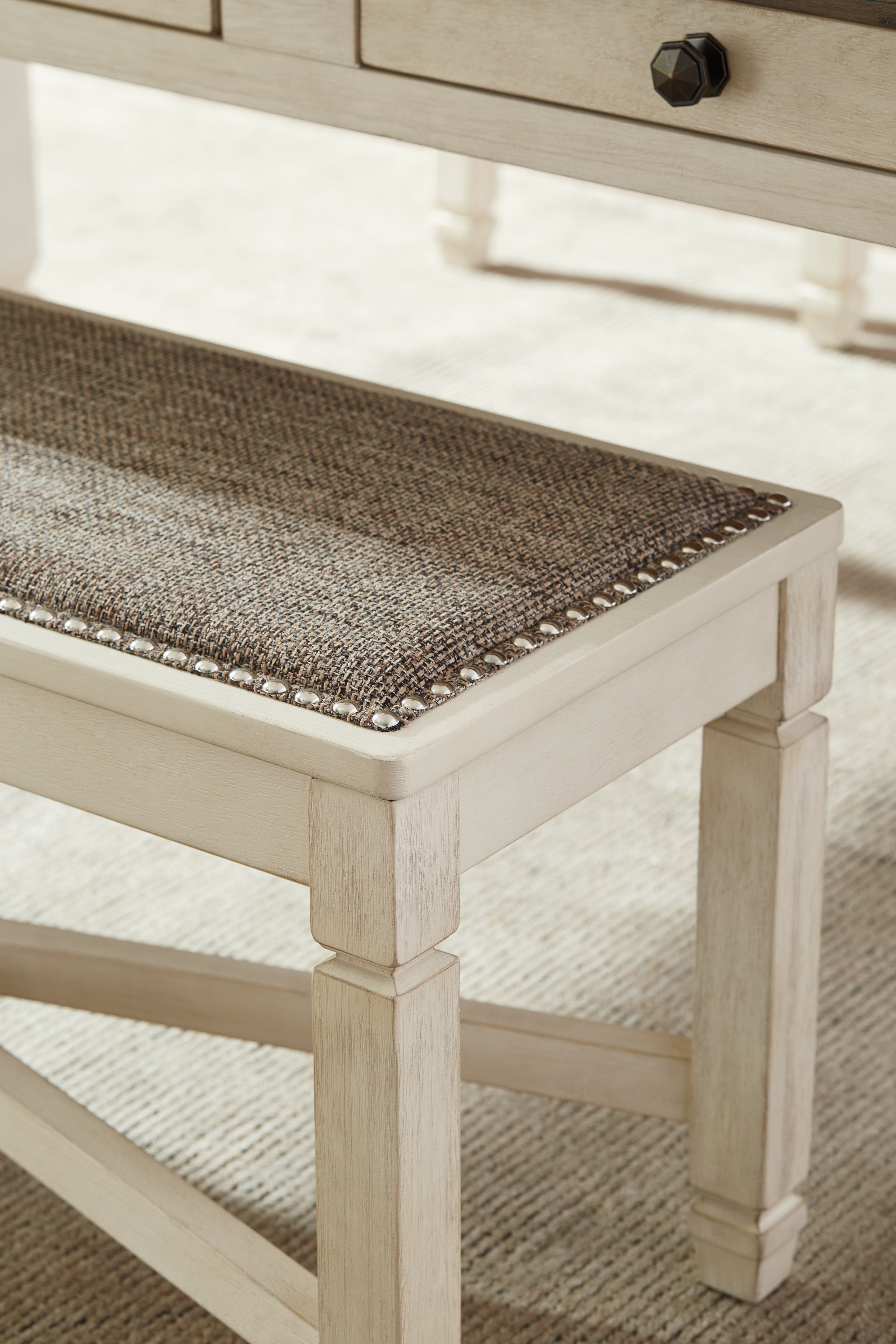 Ashley Furniture - Bolanburg Dining Room Bench - Beige Fabric|Wood - Benches - Additional View 2
