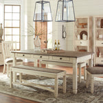 Ashley Furniture - Bolanburg Dining Room Bench - Beige Fabric|Wood - Benches - Additional View 5