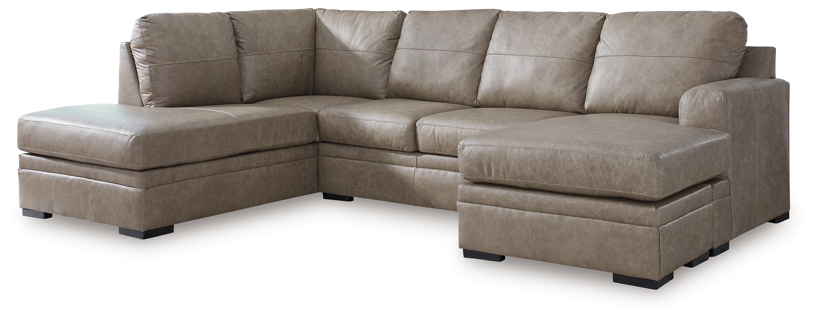 Ashley Furniture - Amuleto Desert Sectional - Beige Leather Match - Sectionals
