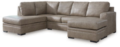 Ashley Furniture - Amuleto Desert Sectional - Beige Leather Match - Sectionals
