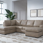 Ashley Furniture - Amuleto Desert Sectional - Beige Leather Match - Sectionals - Additional View 1