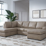 Ashley Furniture - Amuleto Desert Sectional - Beige Leather Match - Sectionals - Additional View 1