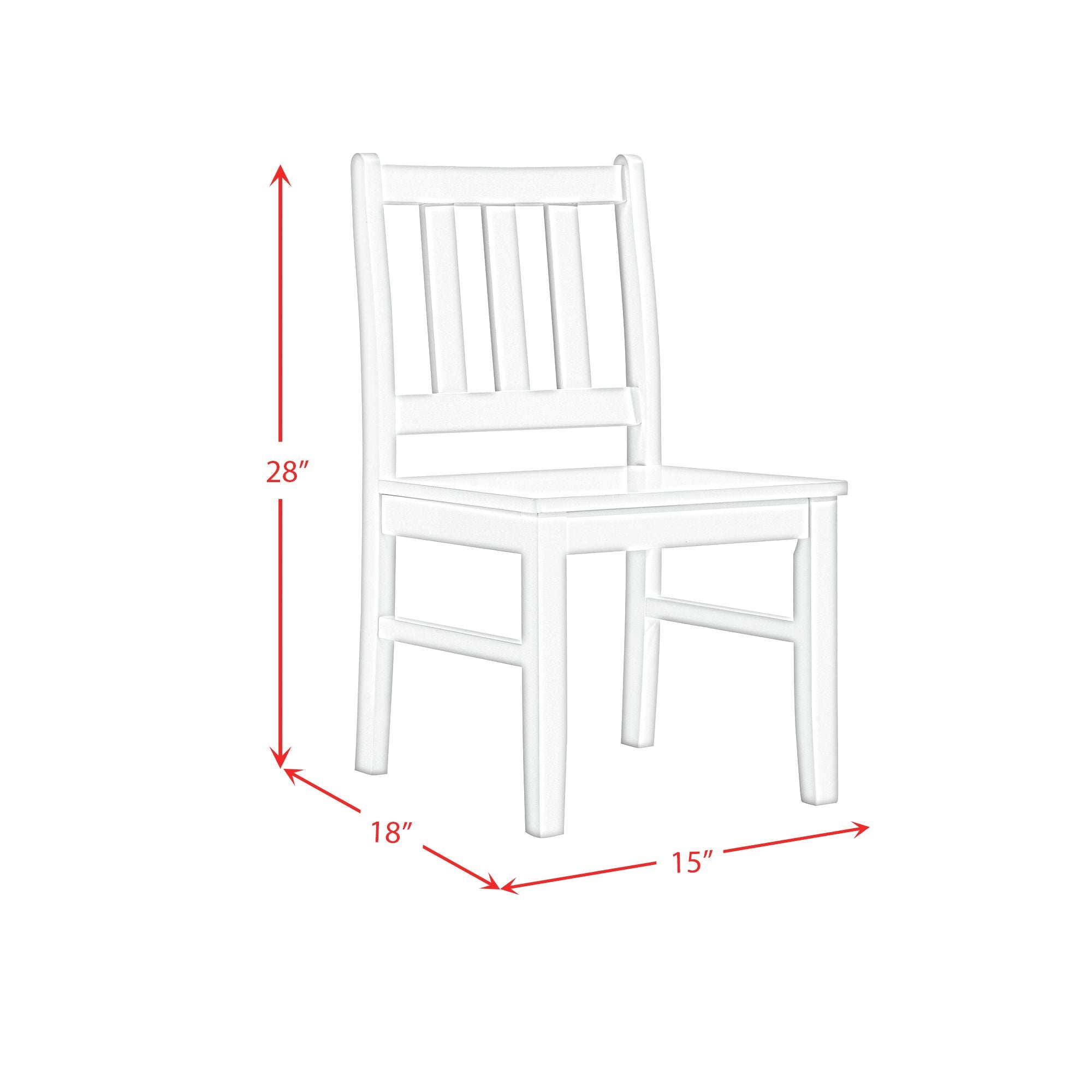 Elements International - KIDS 5PC TABLE AND CHAIR SET - White Wood - Dining Room Sets - Additional View 12