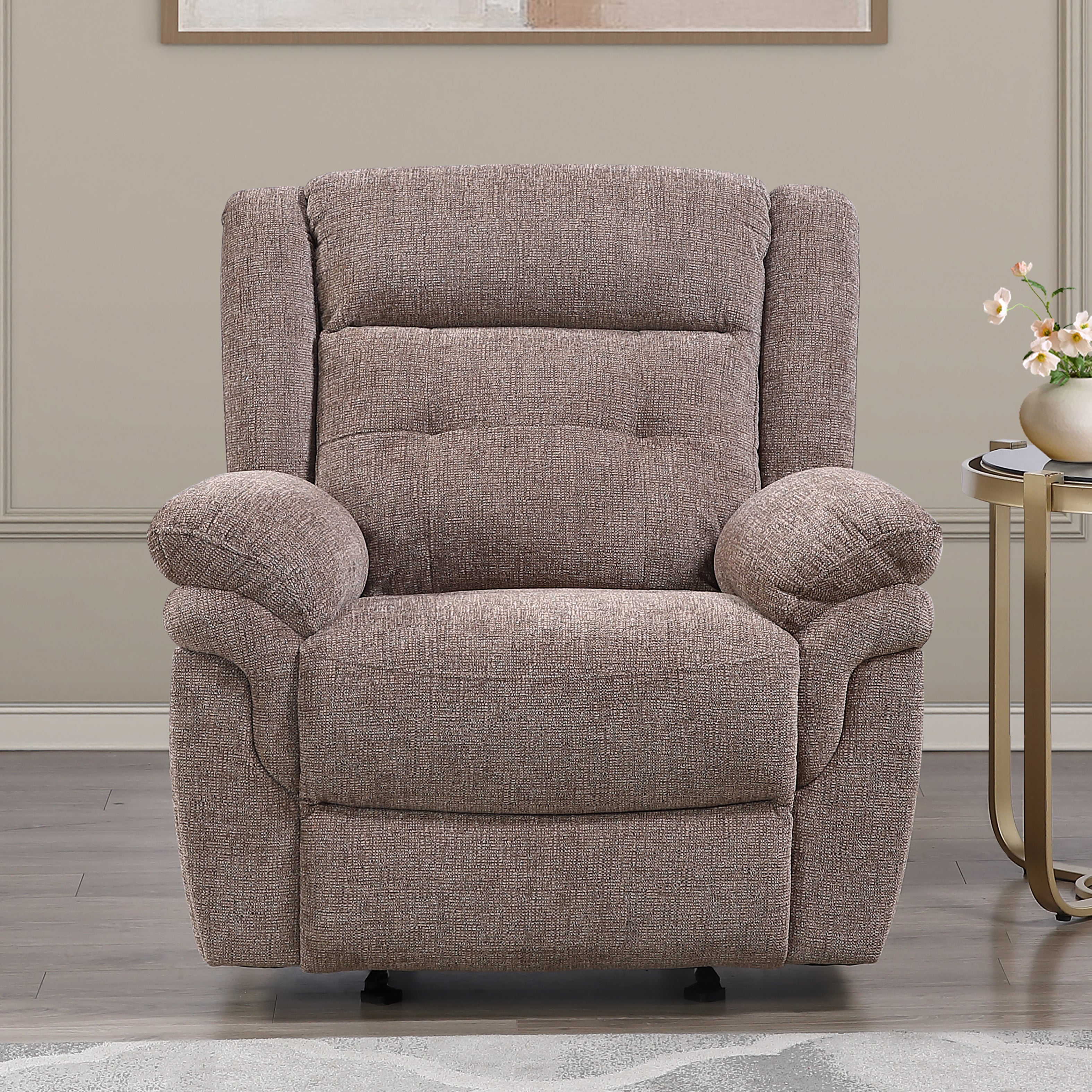 Steve Silver Furniture - SYDNEY GLIDER RECLINER - Light Brown Fabric - Chairs - Additional View 1