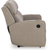 Ashley Furniture - Lavenhorne Reclining Sofa With Drop Down Table - Pebble - Pearl Silver Faux Leather - Sofas - Additional View 4