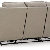 Ashley Furniture - Lavenhorne Reclining Sofa With Drop Down Table - Pebble - Pearl Silver Faux Leather - Sofas - Additional View 5