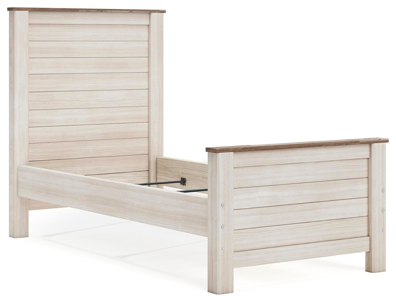Ashley Furniture - Willowton Twin Bed - Beige Wood - Beds