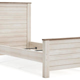 Ashley Furniture - Willowton Twin Bed - Beige Wood - Beds