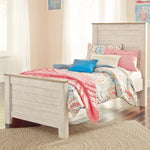 Ashley Furniture - Willowton Twin Panel Bed - Whitewash - Beige Wood - Beds - Additional View 1