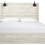 Ashley Furniture - Cambeck King Panel Bed With Lights - White - Beige Wood - Beds - Additional View 3