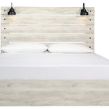Ashley Furniture - Cambeck King Panel Bed With Lights - White - Beige Wood - Beds - Additional View 3