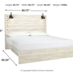 Ashley Furniture - Cambeck King Panel Bed With Lights - White - Beige Wood - Beds - Additional View 4
