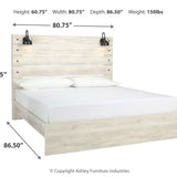 Ashley Furniture - Cambeck King Panel Bed With Lights - White - Beige Wood - Beds - Additional View 4