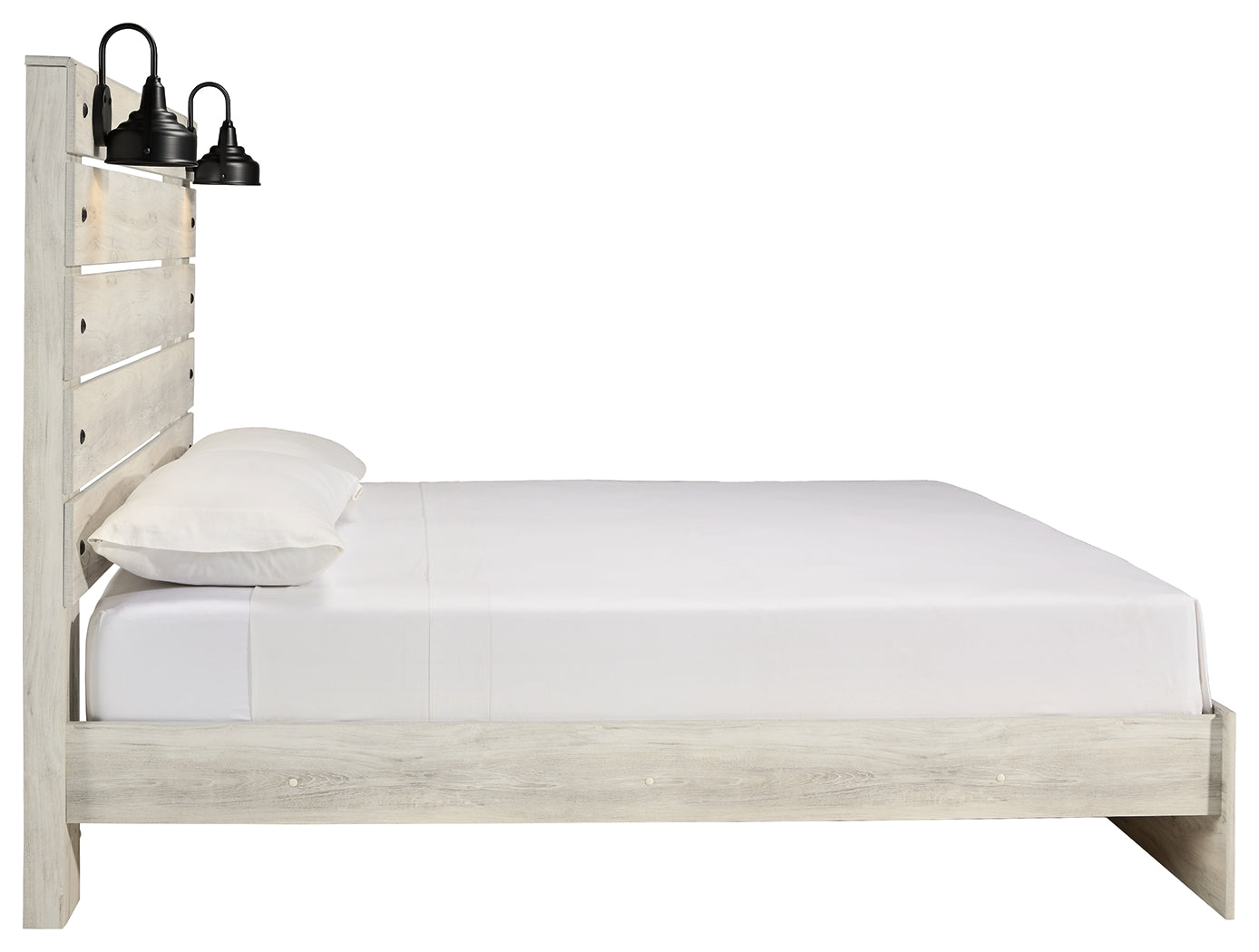 Ashley Furniture - Cambeck King Panel Bed With Lights - White - Beige Wood - Beds - Additional View 5