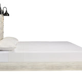 Ashley Furniture - Cambeck King Panel Bed With Lights - White - Beige Wood - Beds - Additional View 5