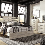 Ashley Furniture - Cambeck King Panel Bed With Lights - White - Beige Wood - Beds - Additional View 6