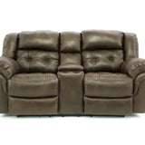 Haygen Reclining Loveseat With Console - Espresso