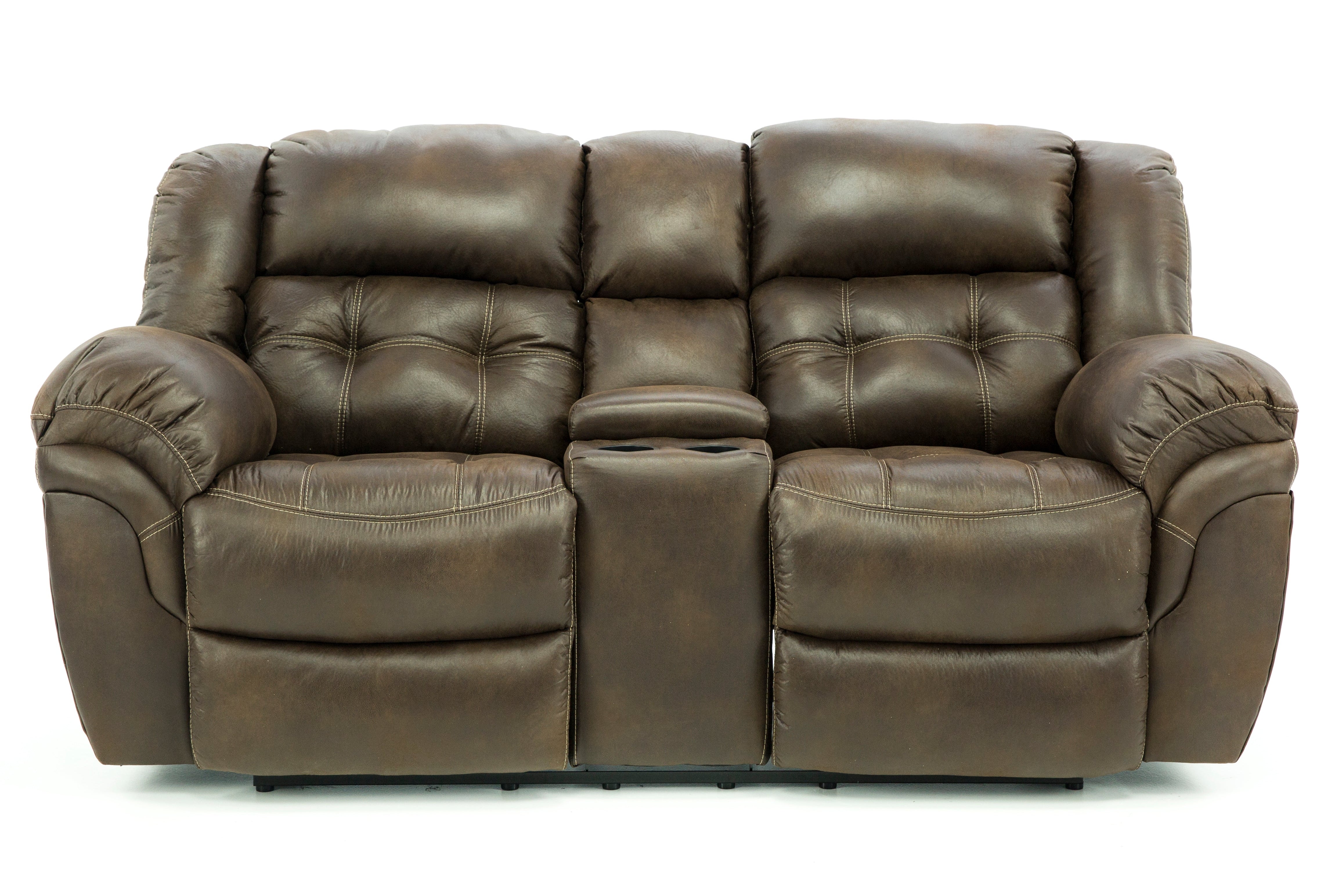 Haygen Reclining Loveseat With Console - Espresso