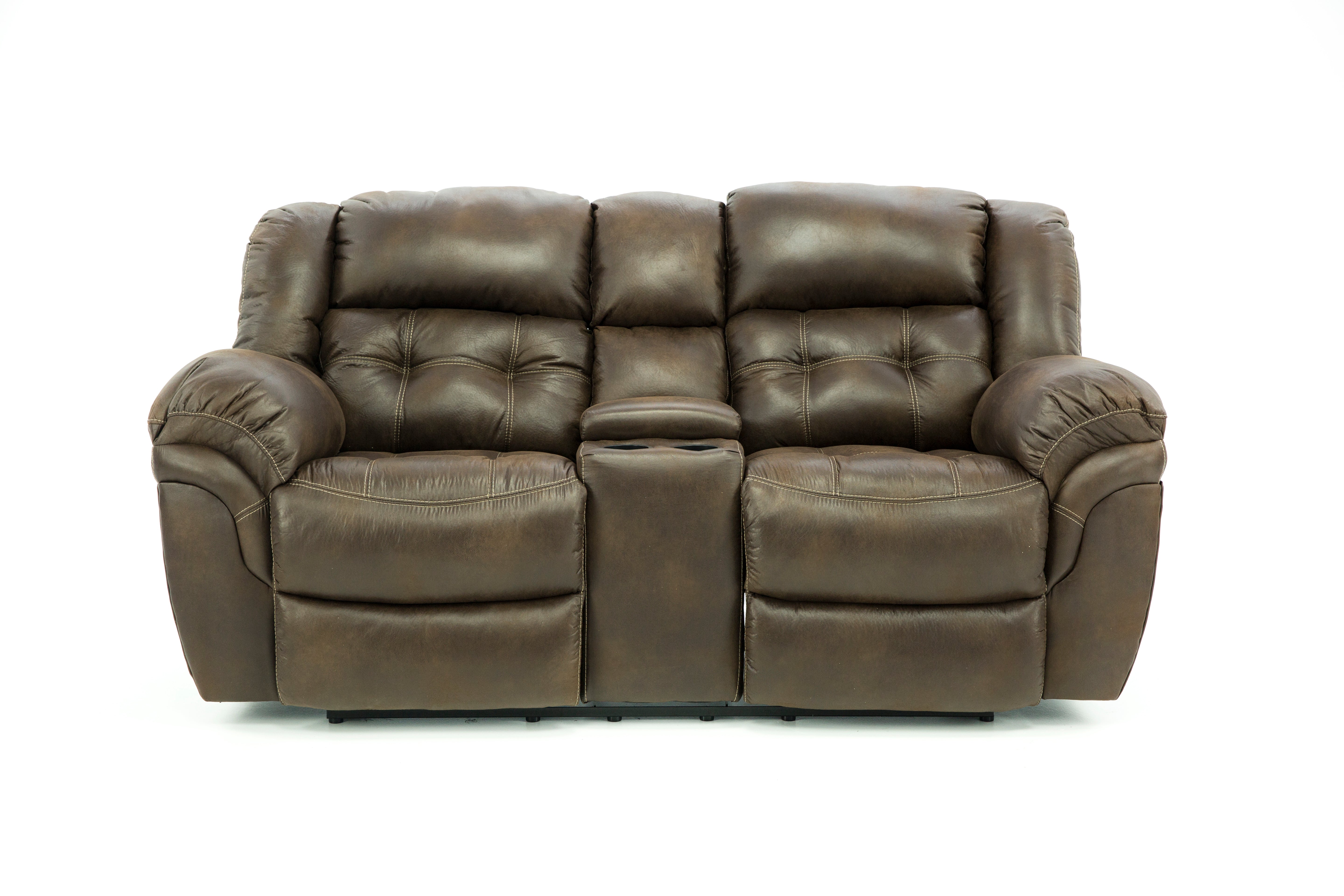 Haygen Reclining Loveseat With Console - Espresso