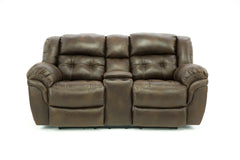 Haygen Power Loveseat With Console - Espresso