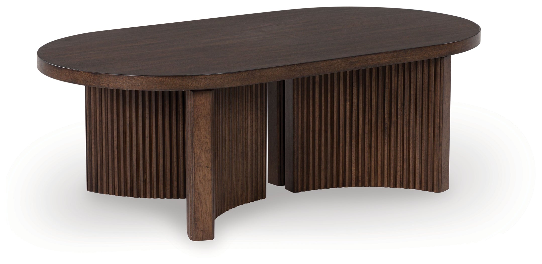 Ashley Furniture - KORESTONE COCKTAIL TABLE - Dark Brown Wood - Tables