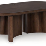 Ashley Furniture - KORESTONE COCKTAIL TABLE - Dark Brown Wood - Tables
