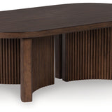 Ashley Furniture - KORESTONE COCKTAIL TABLE - Dark Brown Wood - Tables