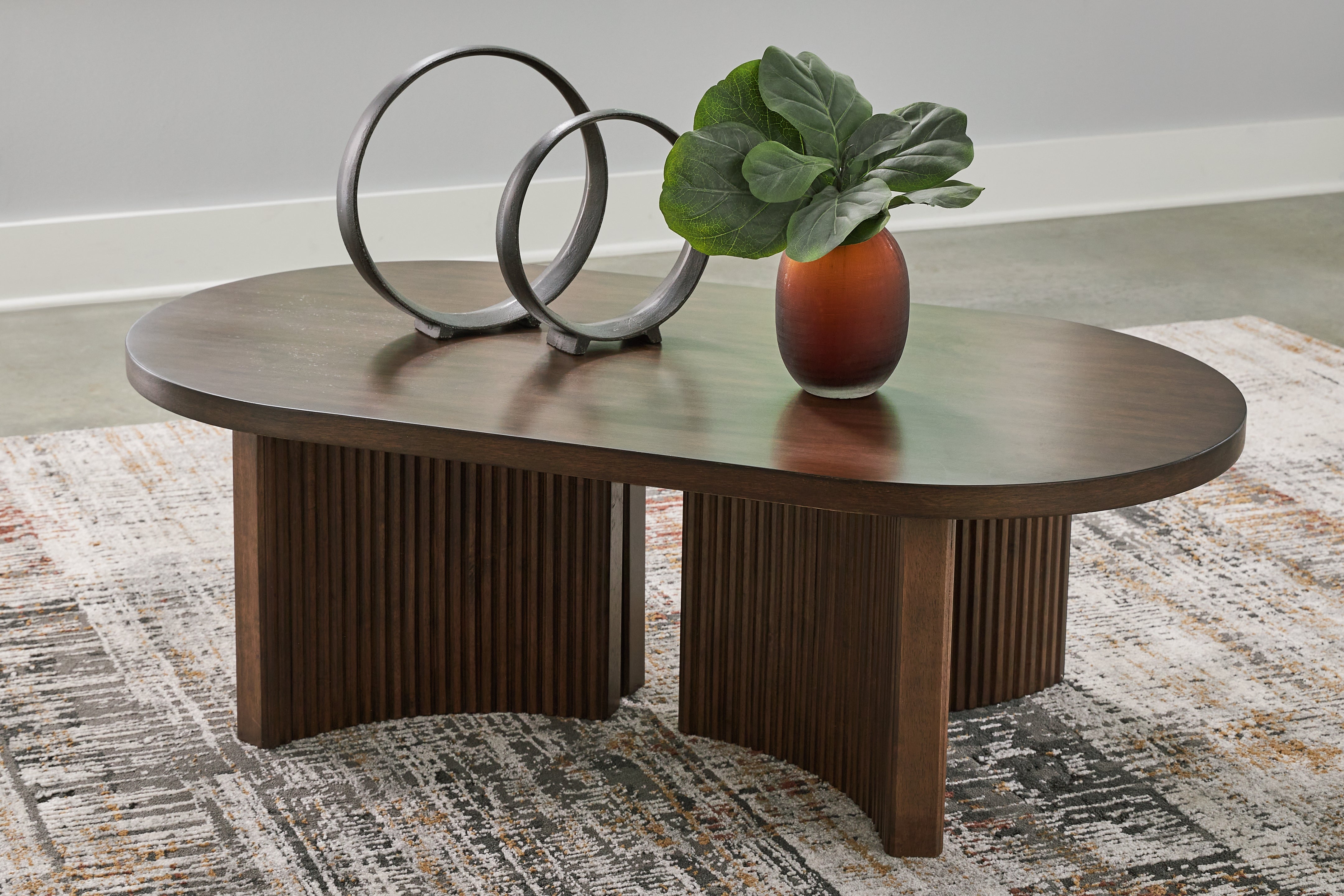 Ashley Furniture - KORESTONE COCKTAIL TABLE - Dark Brown Wood - Tables - Additional View 1