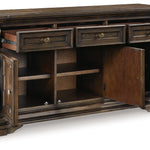 Ashley Furniture - Maylee Dining Buffet - Dark Brown Wood - Servers - Additional View 2