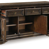 Ashley Furniture - Maylee Dining Buffet - Dark Brown Wood - Servers - Additional View 2