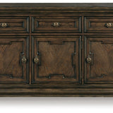 Ashley Furniture - Maylee Dining Buffet - Dark Brown Wood - Servers - Additional View 3