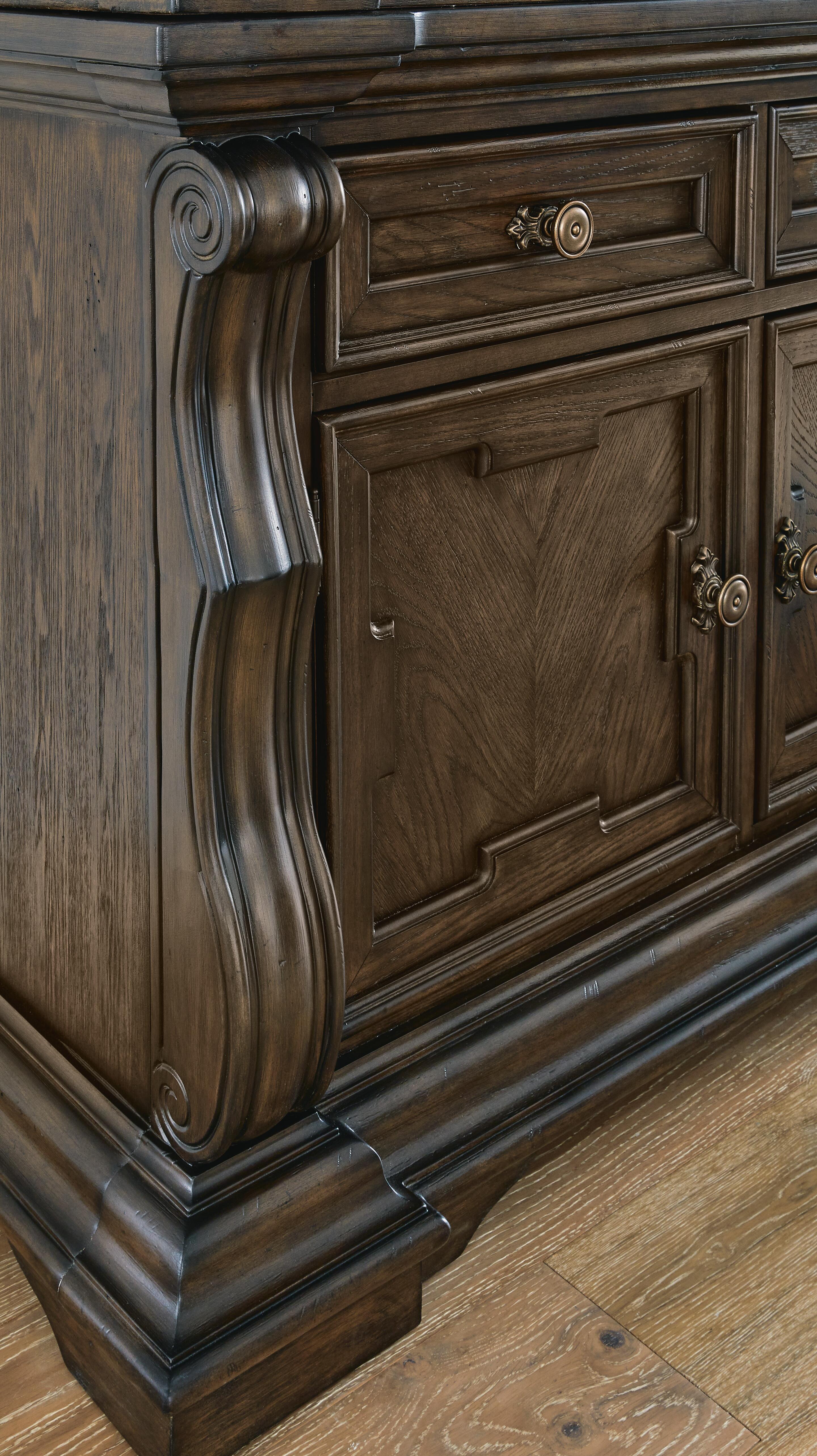 Ashley Furniture - Maylee Dining Buffet - Dark Brown Wood - Servers - Additional View 5