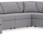 Ashley Furniture - Nexseat Granite 8 Piece Sectional With Audio System - Gray Next-Gen Nuvella - Sectionals