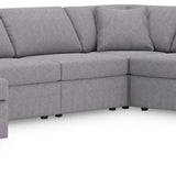 Ashley Furniture - Nexseat Granite 8 Piece Sectional With Audio System - Gray Next-Gen Nuvella - Sectionals