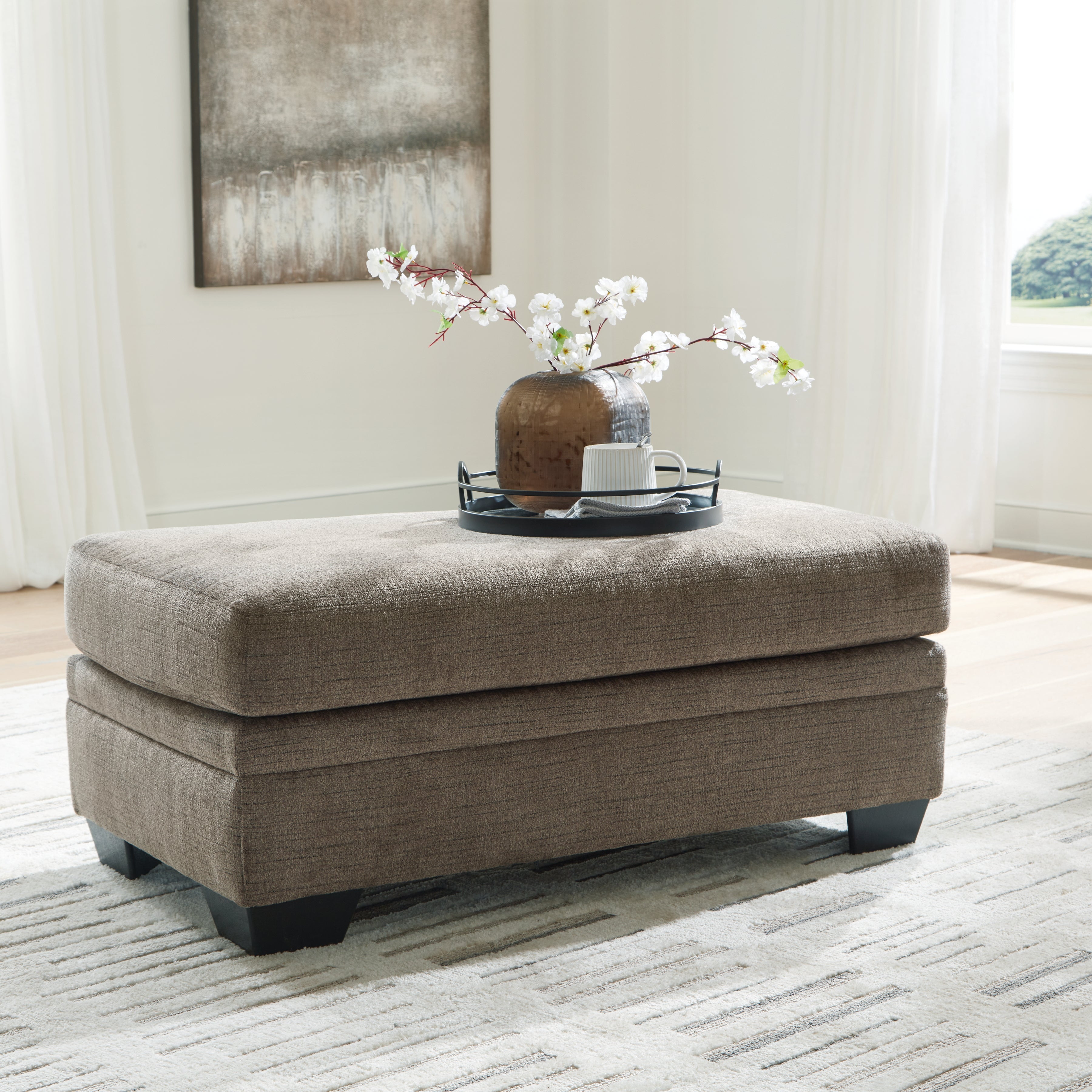 Ashley Furniture - Stonemeade Ottoman - Nutmeg - Dark Brown Fabric - Ottomans - Additional View 1