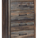 Ashley Furniture - Drystan Five Drawer Chest - Brown - Beige Wood - Chests