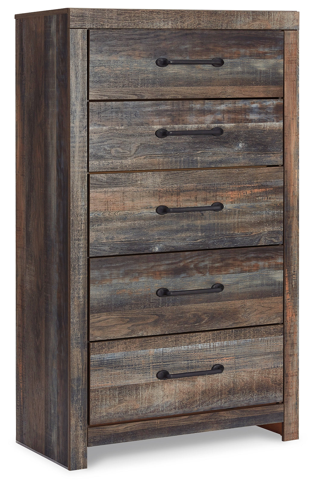 Ashley Furniture - Drystan Five Drawer Chest - Brown - Beige Wood - Chests