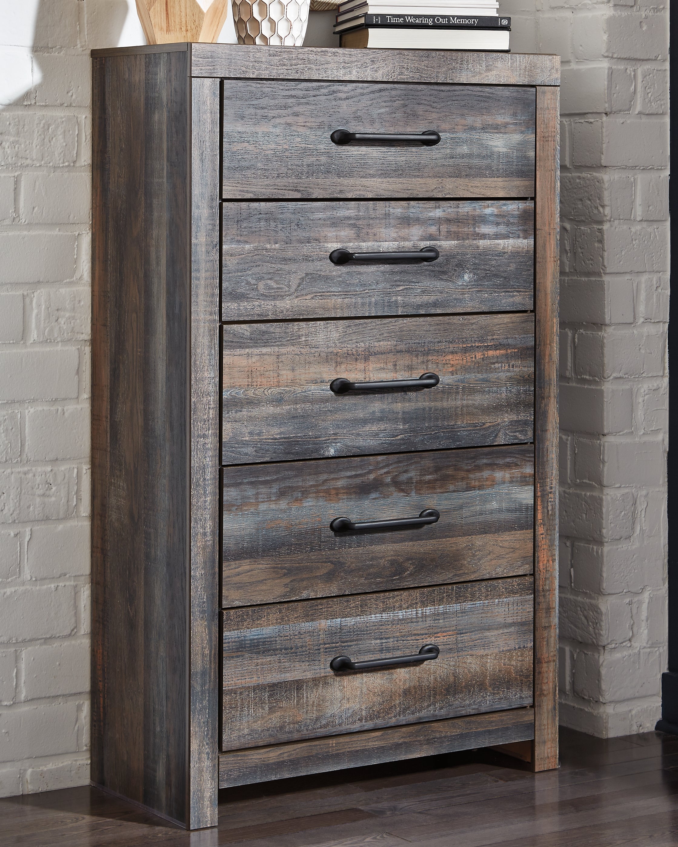 Ashley Furniture - Drystan Five Drawer Chest - Brown - Beige Wood - Chests - Additional View 1