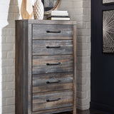 Ashley Furniture - Drystan Five Drawer Chest - Brown - Beige Wood - Chests - Additional View 4