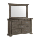 Elements International - KINGS COURT GREY DRESSER AND MIRROR - Dark Gray Wood - Dresser & Mirror