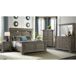 Elements International - KINGS COURT GREY DRESSER AND MIRROR - Dark Gray Wood - Dresser & Mirror - Additional View 1