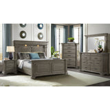 Elements International - KINGS COURT GREY DRESSER AND MIRROR - Dark Gray Wood - Dresser & Mirror - Additional View 1