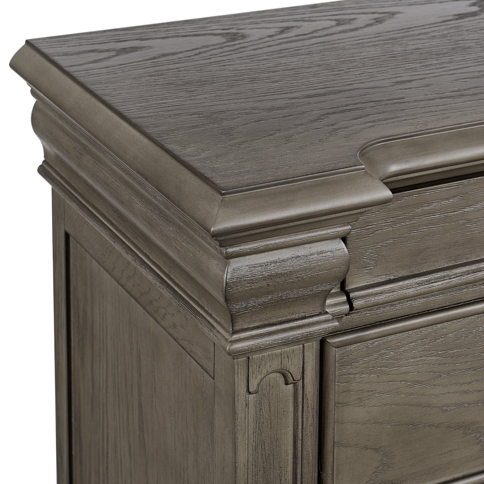 Elements International - KINGS COURT GREY DRESSER AND MIRROR - Dark Gray Wood - Dresser & Mirror - Additional View 2