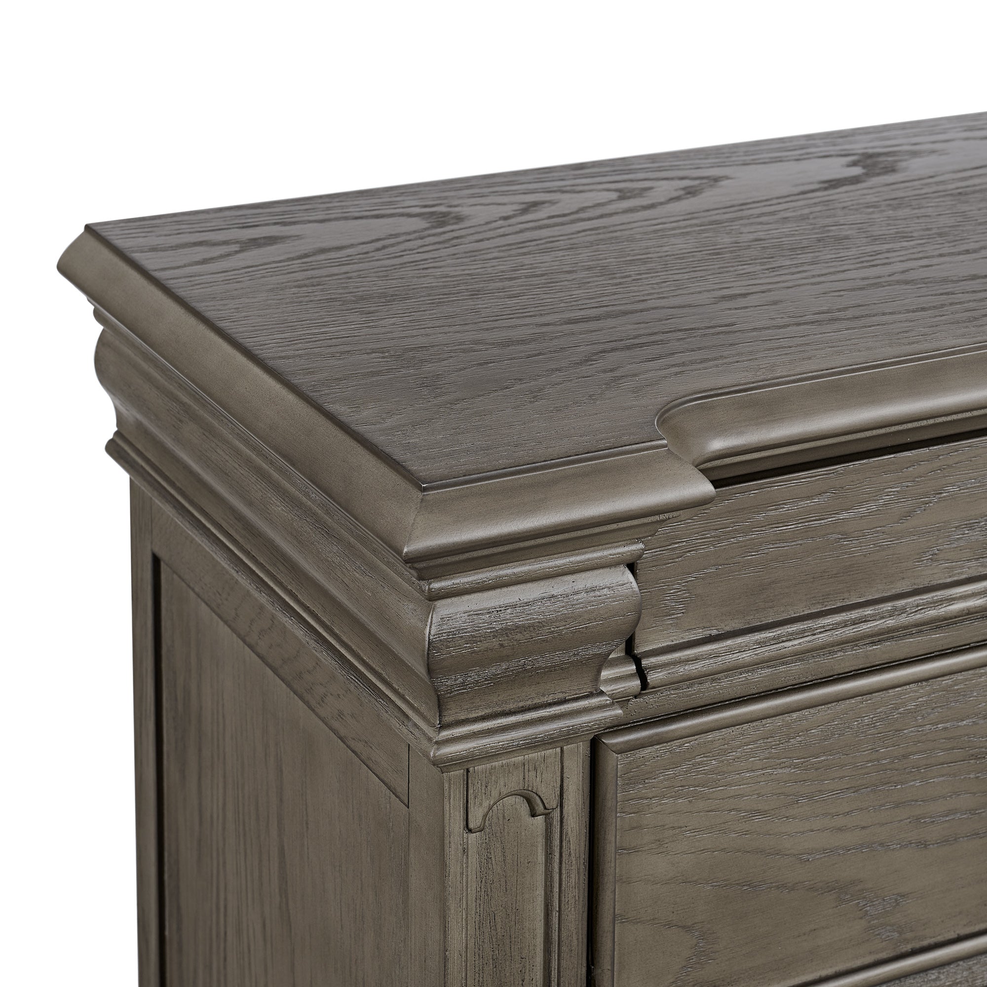 Elements International - KINGS COURT GREY DRESSER AND MIRROR - Dark Gray Wood - Dresser & Mirror - Additional View 2