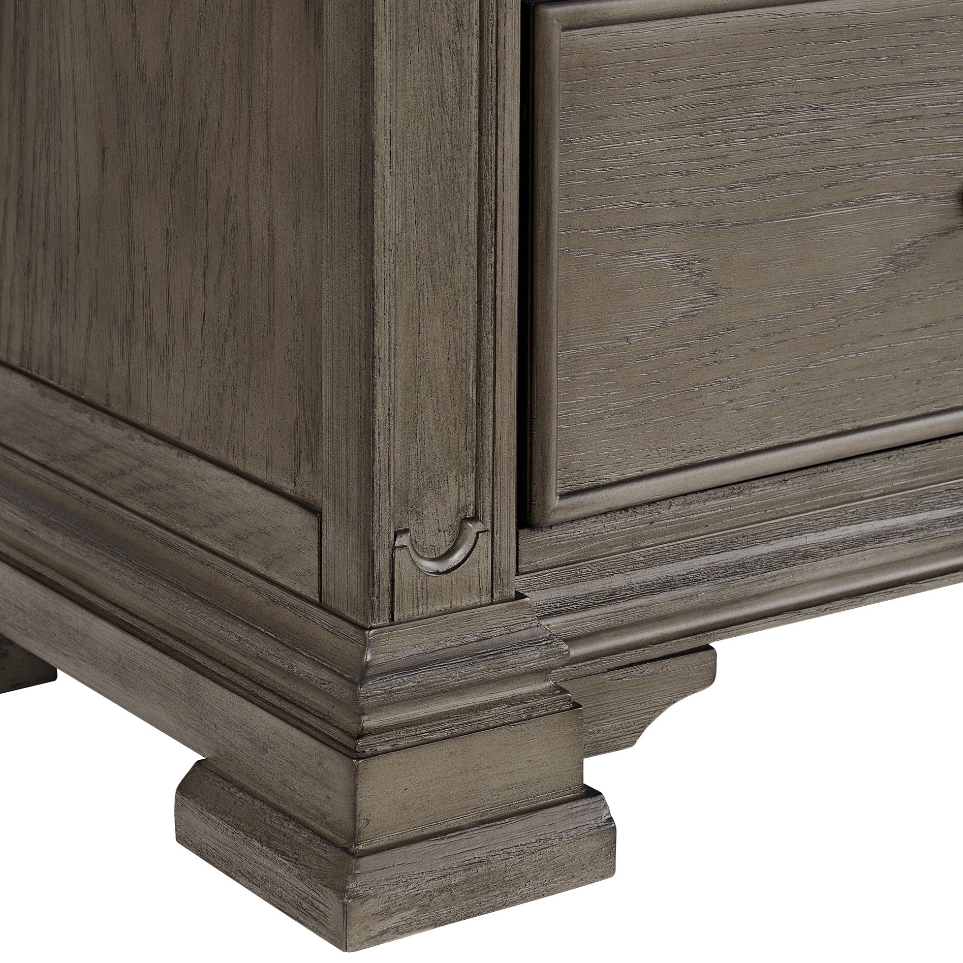 Elements International - KINGS COURT GREY DRESSER AND MIRROR - Dark Gray Wood - Dresser & Mirror - Additional View 3