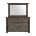 Elements International - KINGS COURT GREY DRESSER AND MIRROR - Dark Gray Wood - Dresser & Mirror - Additional View 6