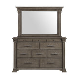 Elements International - KINGS COURT GREY DRESSER AND MIRROR - Dark Gray Wood - Dresser & Mirror - Additional View 6