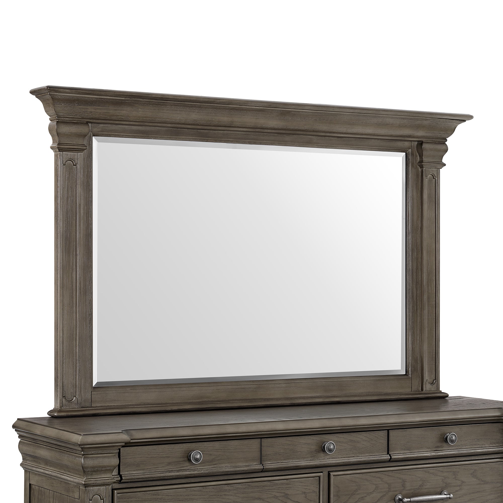 Elements International - KINGS COURT GREY DRESSER AND MIRROR - Dark Gray Wood - Dresser & Mirror - Additional View 7
