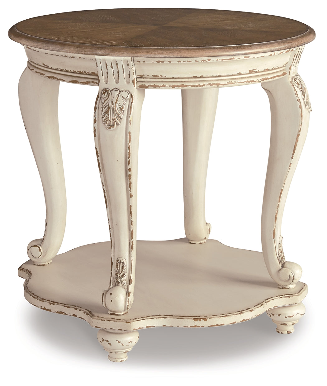 Ashley Furniture - Realyn Round End Table - Light Brown Wood - Tables